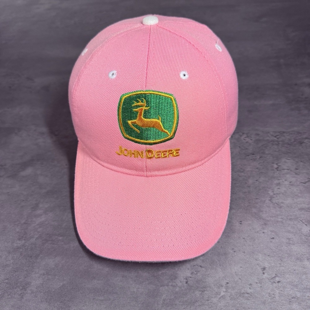 John Deere Hat Pink Baseball Cap Unisex Adult Farm Chore Work Cotton‎ Adj Strap